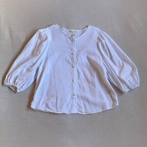 Linen Blend Puff Sleeve Top